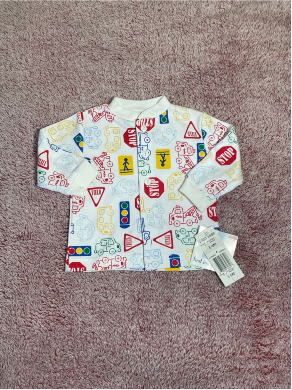 Vintage First Impressions Long Sleeve thin jacket 3-6 Months bus crossing